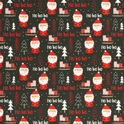 Baumwolle - Weihnachtsmann HoHoHo dunkelgrün